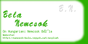 bela nemcsok business card